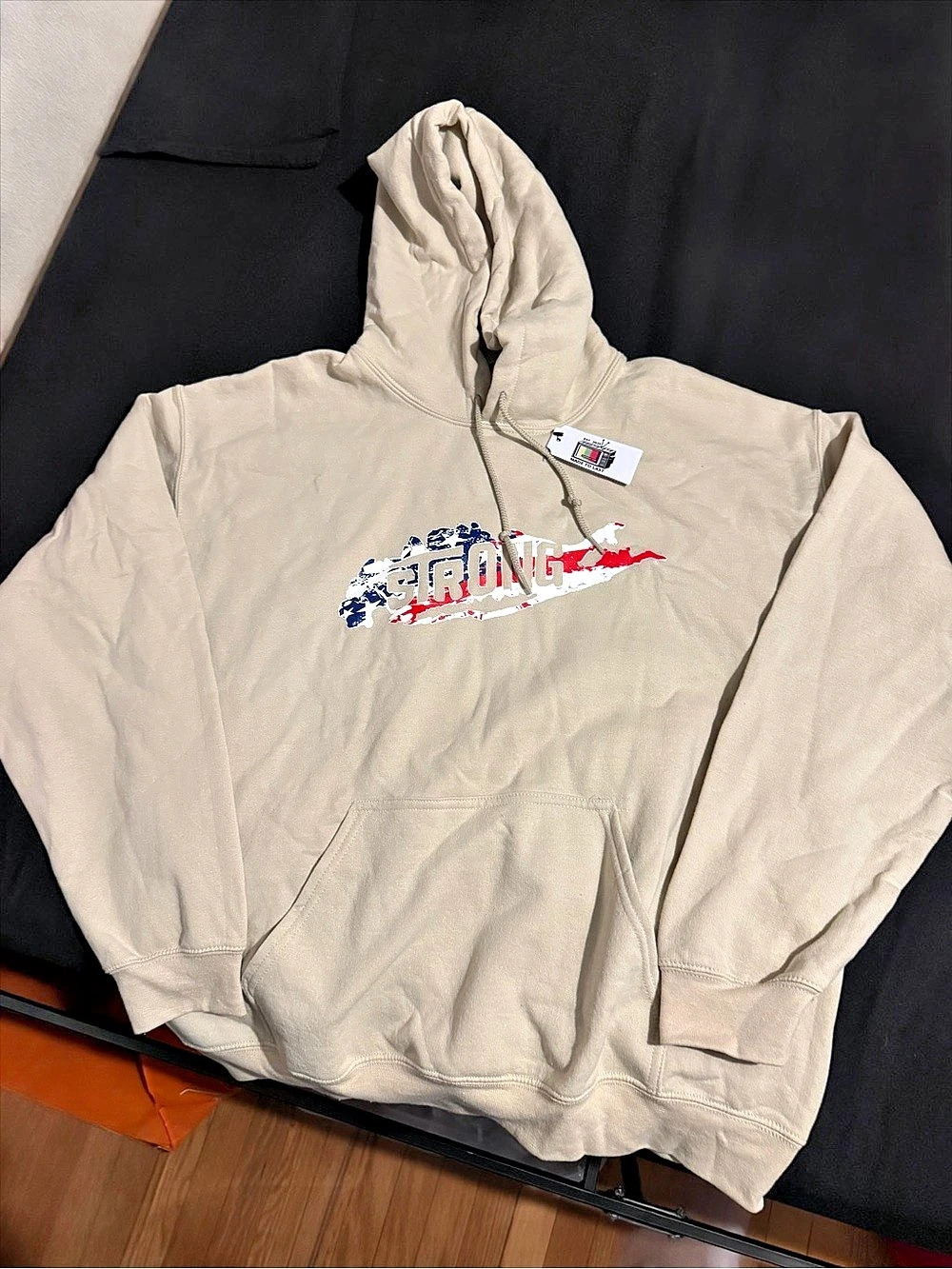 Strong Island - American String Pullover Hoodie in Cream Large NWT
